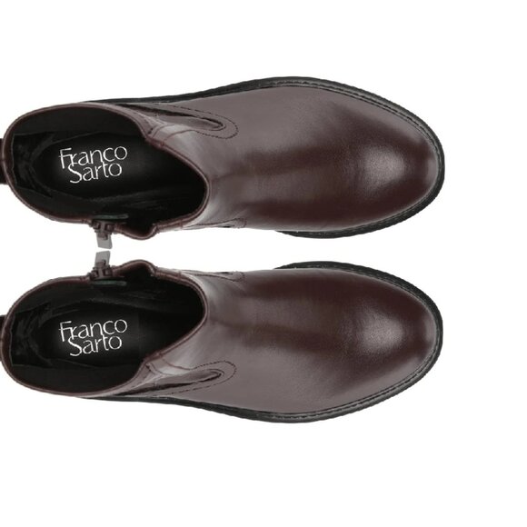 Franco Sarto Karbon Women Brown Pull On Side Zip Ankle Boots Size 7.5 New in Box - Picture 5 of 6